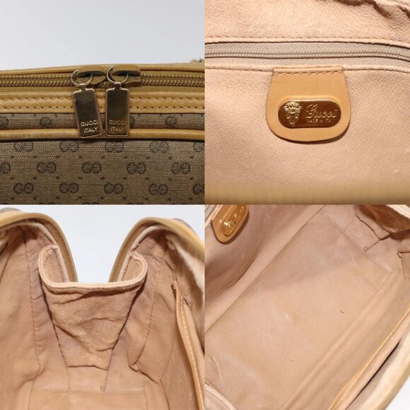 GUCCI Micro GG Supreme Hand Bag PVC Beige Gold 000 39 0030 Auth BA2146 - Picture 14 of 14